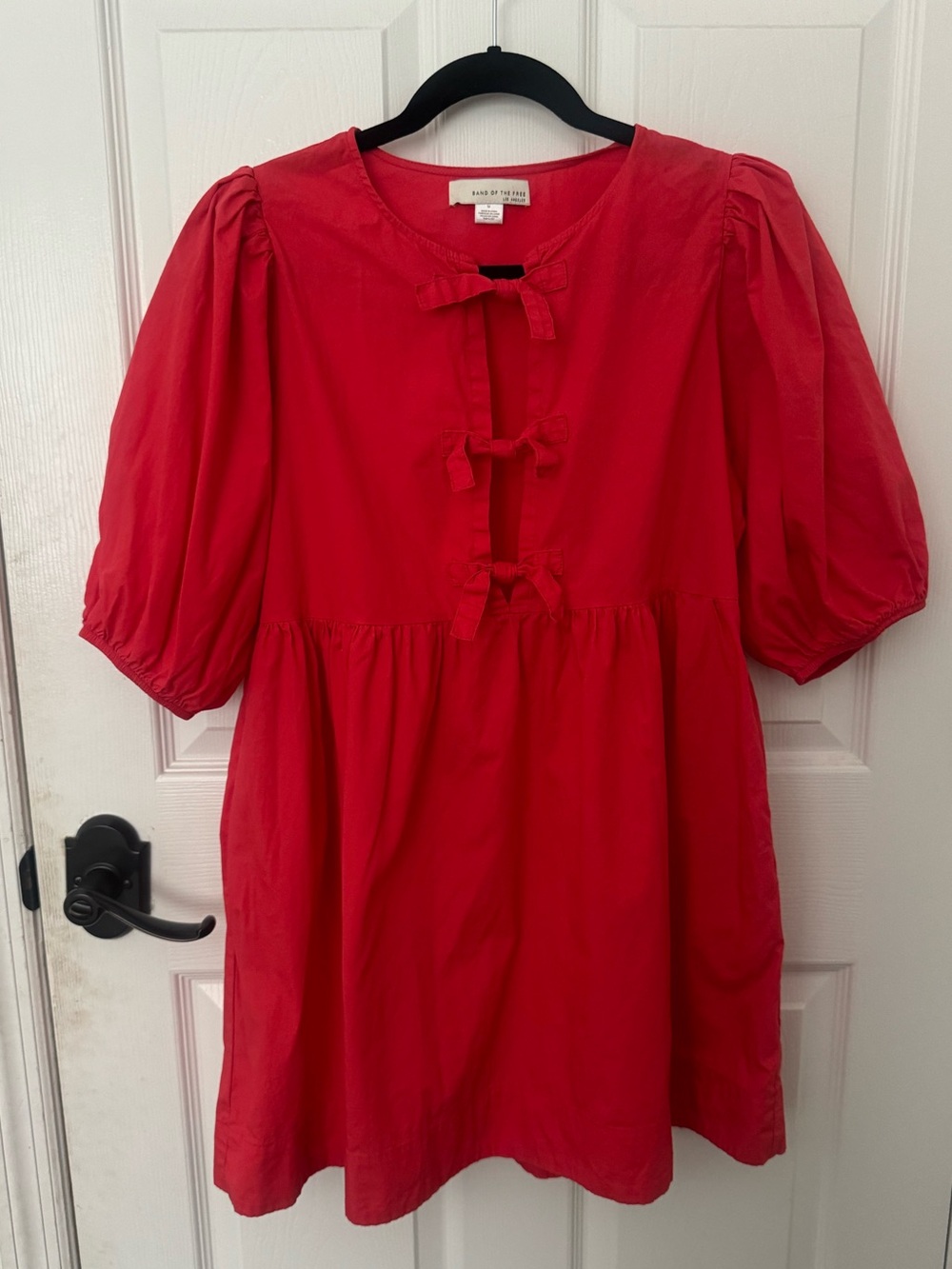 Band of the free cotton poplin red dress M
